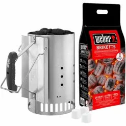 Weber Tändpaket - Grillstarter, 2 Kg Briketter & 6 Tändkuber